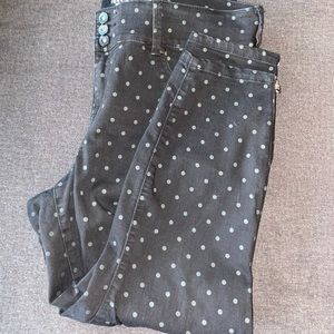 Black polka dot stiletto skinnies